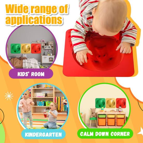 3 Pcs Sensory Bubble Wall Mirror Interactive Acrylic Mirror for Kids Kindergarten Sensory Room Science Classroom Decor Sensory Toy