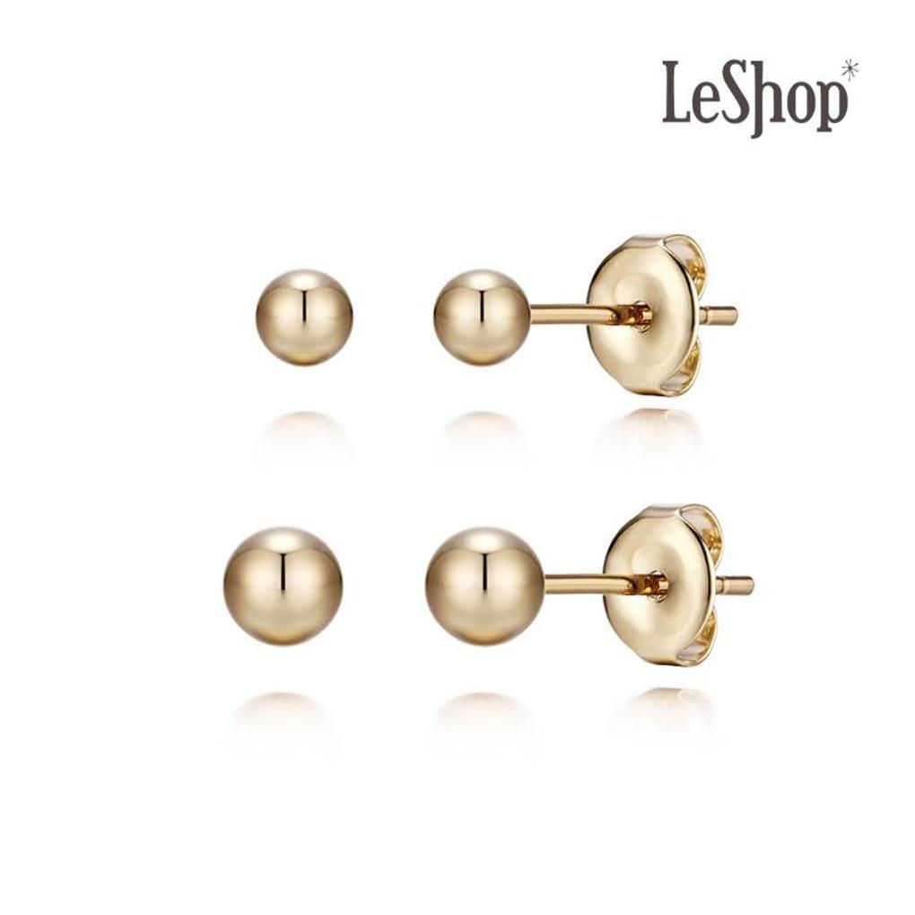 [LsSHOP] 14K Plain Ball Earrings (Gold Plated)_LJ0097BRE