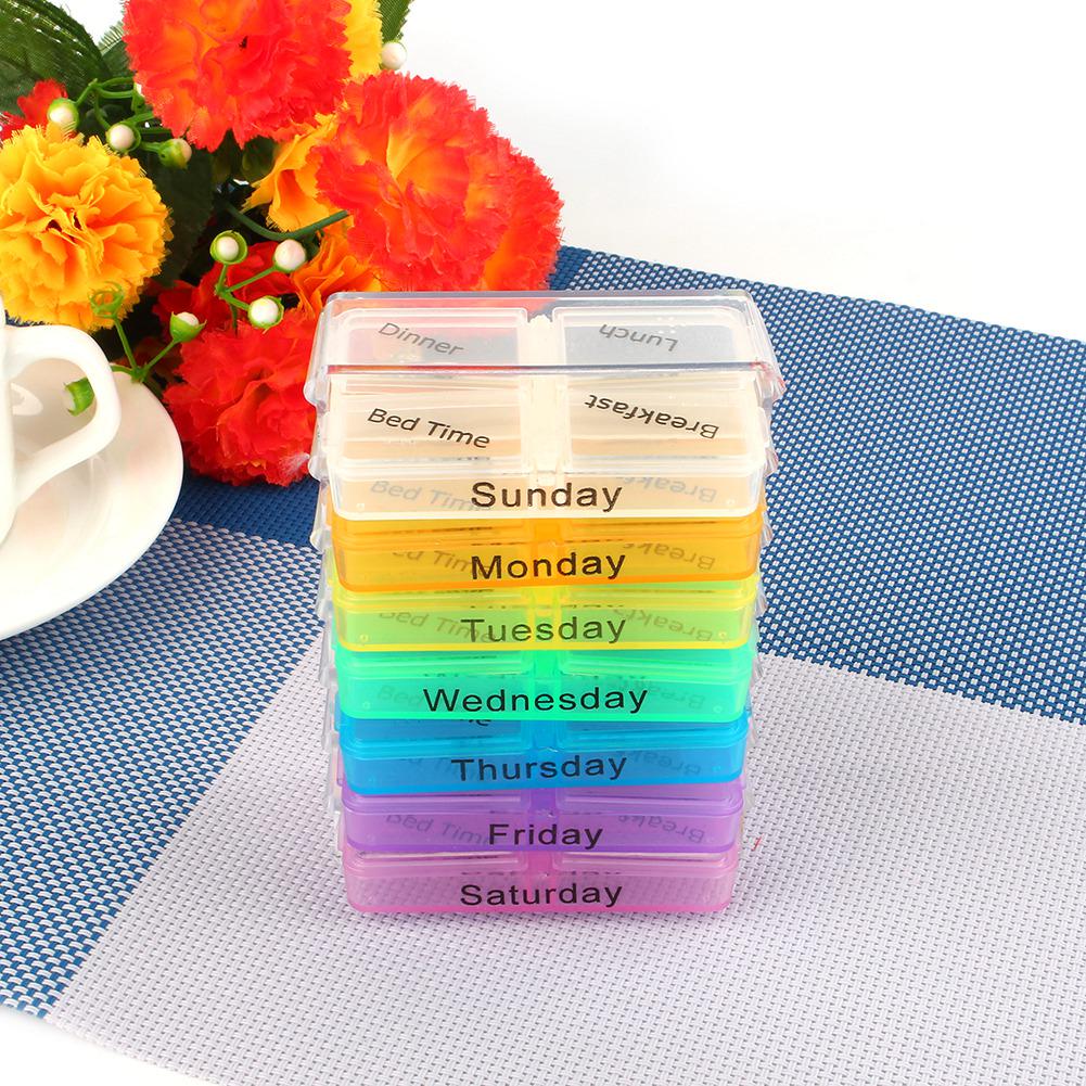 7 Days Weekly Dispenser Am Pm Storage Pill Box Container Tablet Sorter Medicine Case Organizer