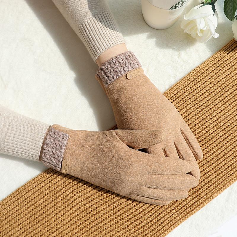 Womens Fall Winter Touchscreen Thermal Gloves With Windproof Design For Outdoor Cycling And Driving