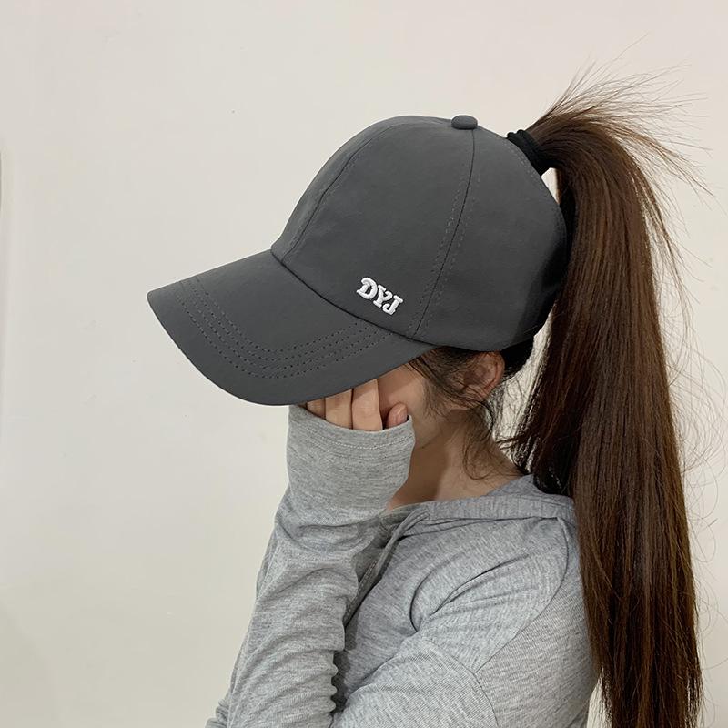 

Бейсболка с высоким хвостом женская летняя солнцезащитная, защита от солнца, кепка с открытым верхом, уличная маска для лица, защита от УФ-лучей, солнцезащитная шляпа adjustable (55-60cm). серый