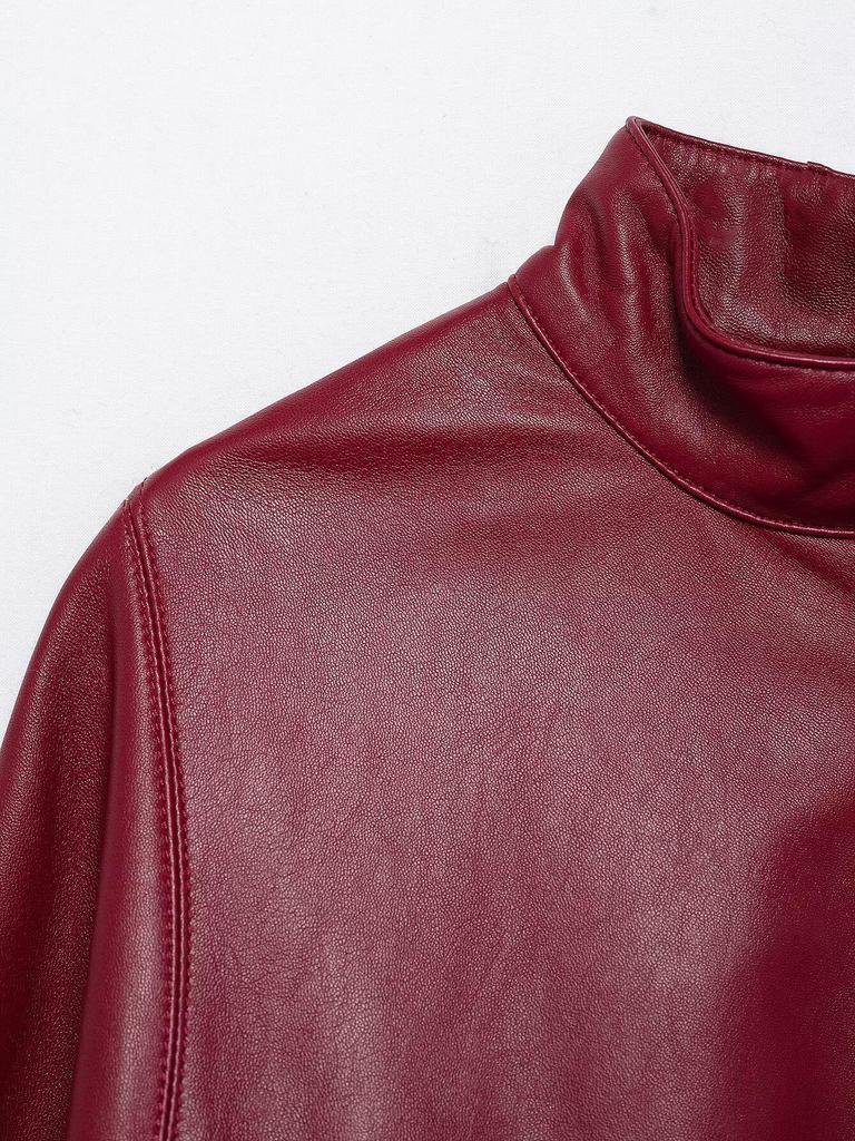 Mode féminine printemps 2025: Manteau Court en Cuir à Fermeture Éclair Style Européen et Américain