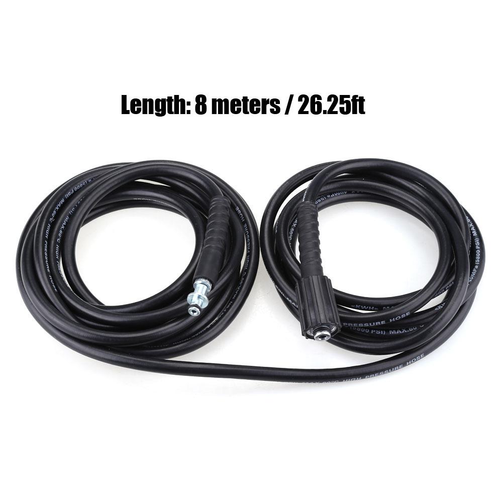 8M 5800PSI High Pressure Cleaning Cleaner Car Washing Replacement Hose Black Color