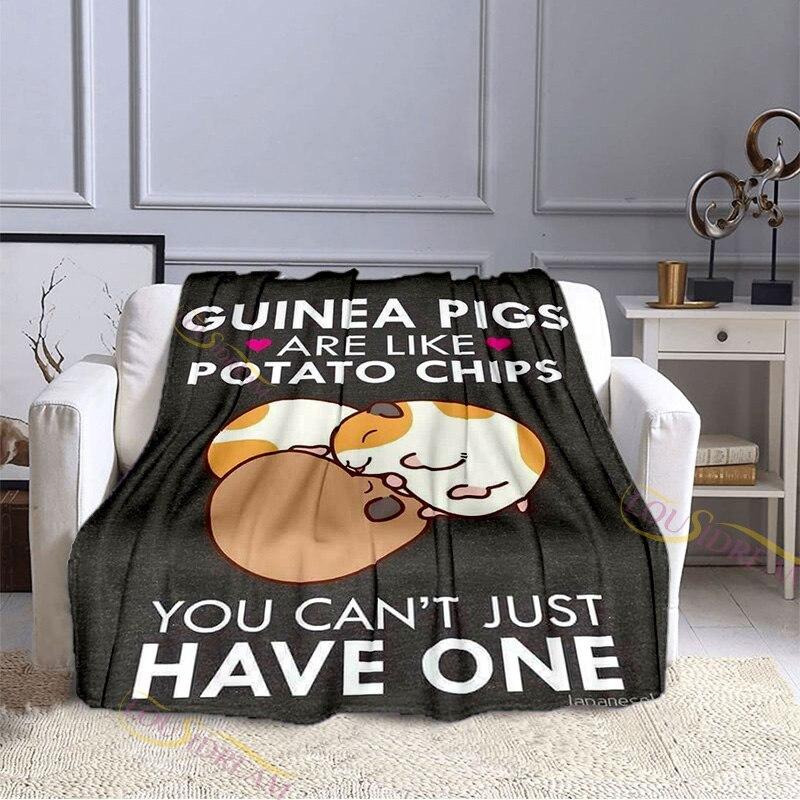 Guinea Pig Cute Animal Print Blanket Flannel Blankets Cartoon Print Sheet Sofa Throw Bedspread Kids Siesta Leisure Coverings