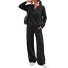 Women's Loose Fit Long Sleeve Top and Wide Leg Pants 2-Piece Tracksuit for Casual Workout