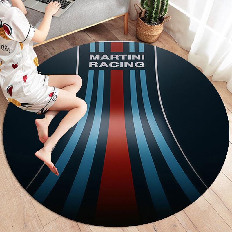 Martini Racing Round Area Rug,Carpet Rug for Living Room Bedroom Sofa Playroom Decor,Non-slip Floor Mat