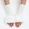 1 Pair Sleeves for Women Y2k Accessories Arm Warmers Fingerless Gloves Knit Soft Winter Arm Guard Cute Burgundy Sleeve Holder