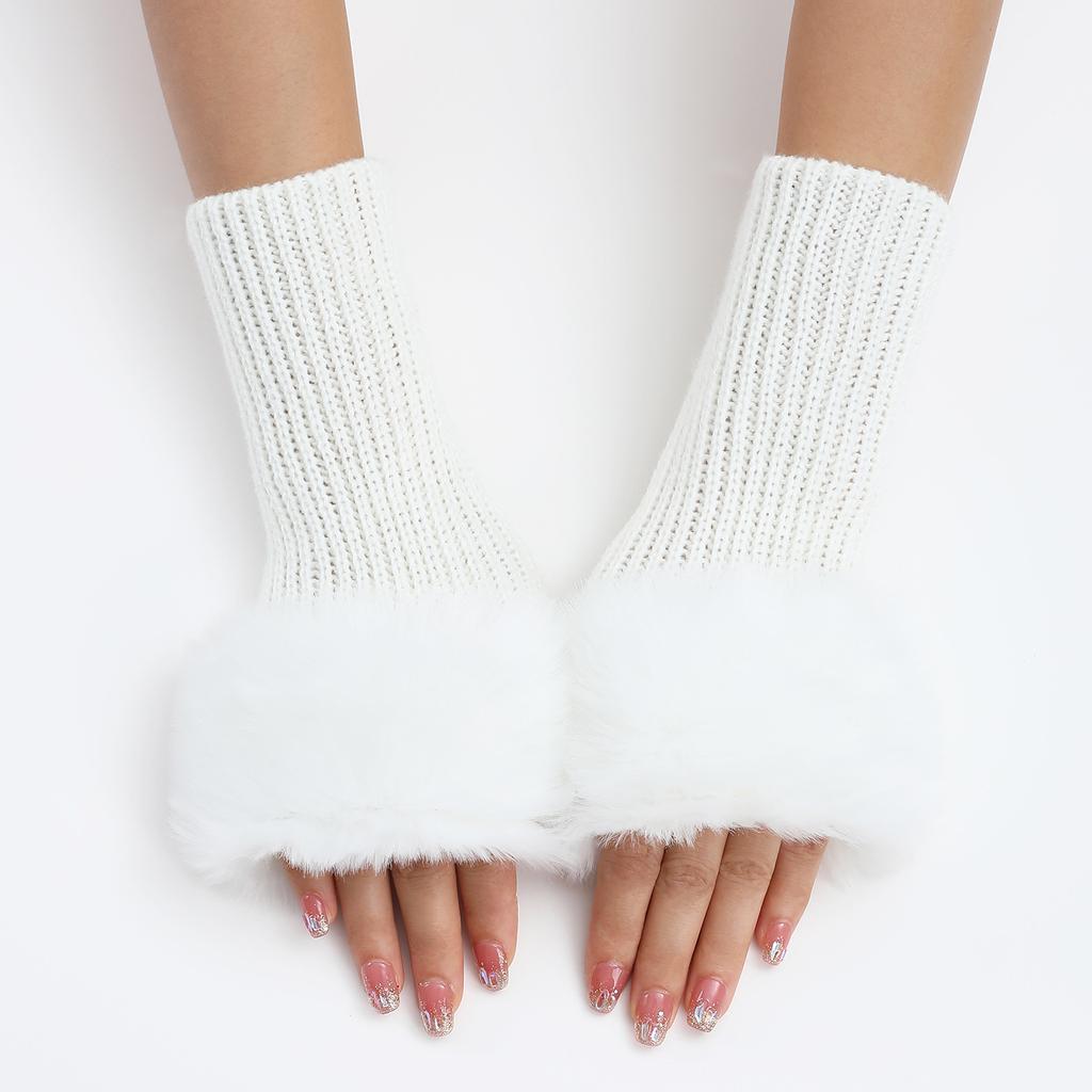 1 Pair Sleeves for Women Y2k Accessories Arm Warmers Fingerless Gloves Knit Soft Winter Arm Guard Cute Burgundy Sleeve Holder