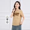 Letter Printed Loose Short Sleeved Casual Versatile Top for Women