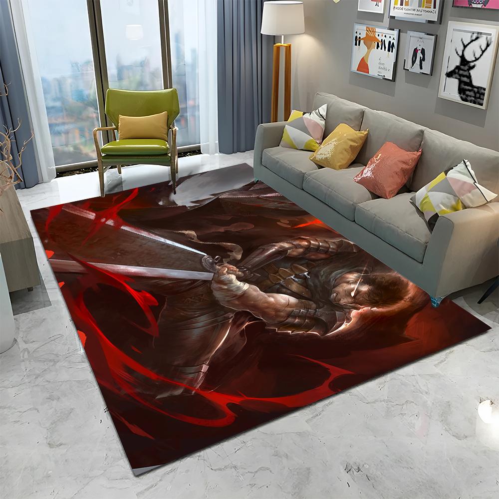 3D Calssic Berserk Anime Cartoon Carpet Rug for Home Living Room Bedroom Sofa Doormat Decor,kid play Area Rug Non-slip Floor Mat