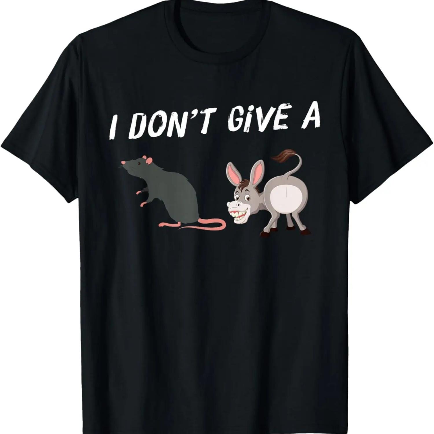 I Don t Give A Rats Ass Funny Novelty Mouse And Donkey T-Shirt S чёрный