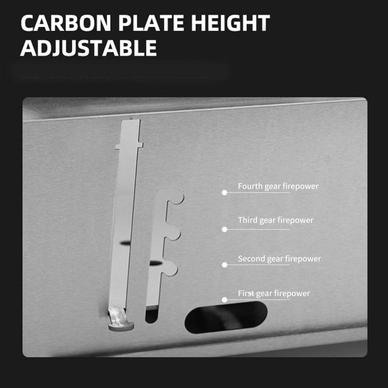 Outdoor Barbecue Charcoal Grill Portable Camping Stainless Steel Folding Wood Heater IGT Table Accessories Camping Cookware
