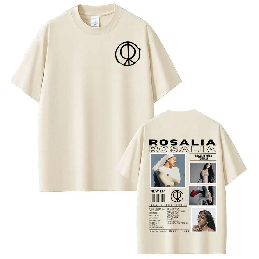 Zpěvačka Rosalía LUX Album Tour 2025 Potisk Tričko Pánské Dámské Módní Bavlněná Trička Oversized Hiphop Ležérní Pohodlná Trička Top