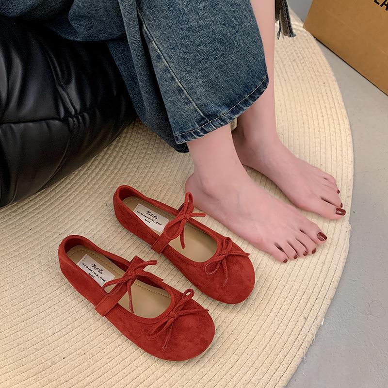 Bow Ballet Shoes Red Flat Shoes Shoes Women's Skirts Mary Jane Shoes