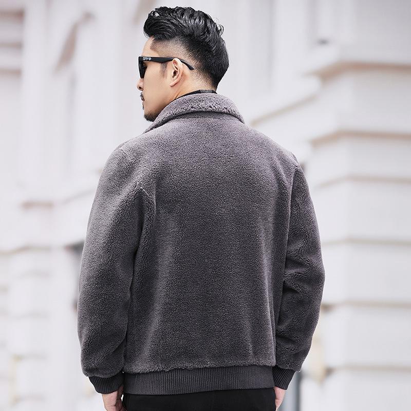 Haining fur winter new sheep shearing men's fur casual lamb wool lapel wool coat fur integrated tide