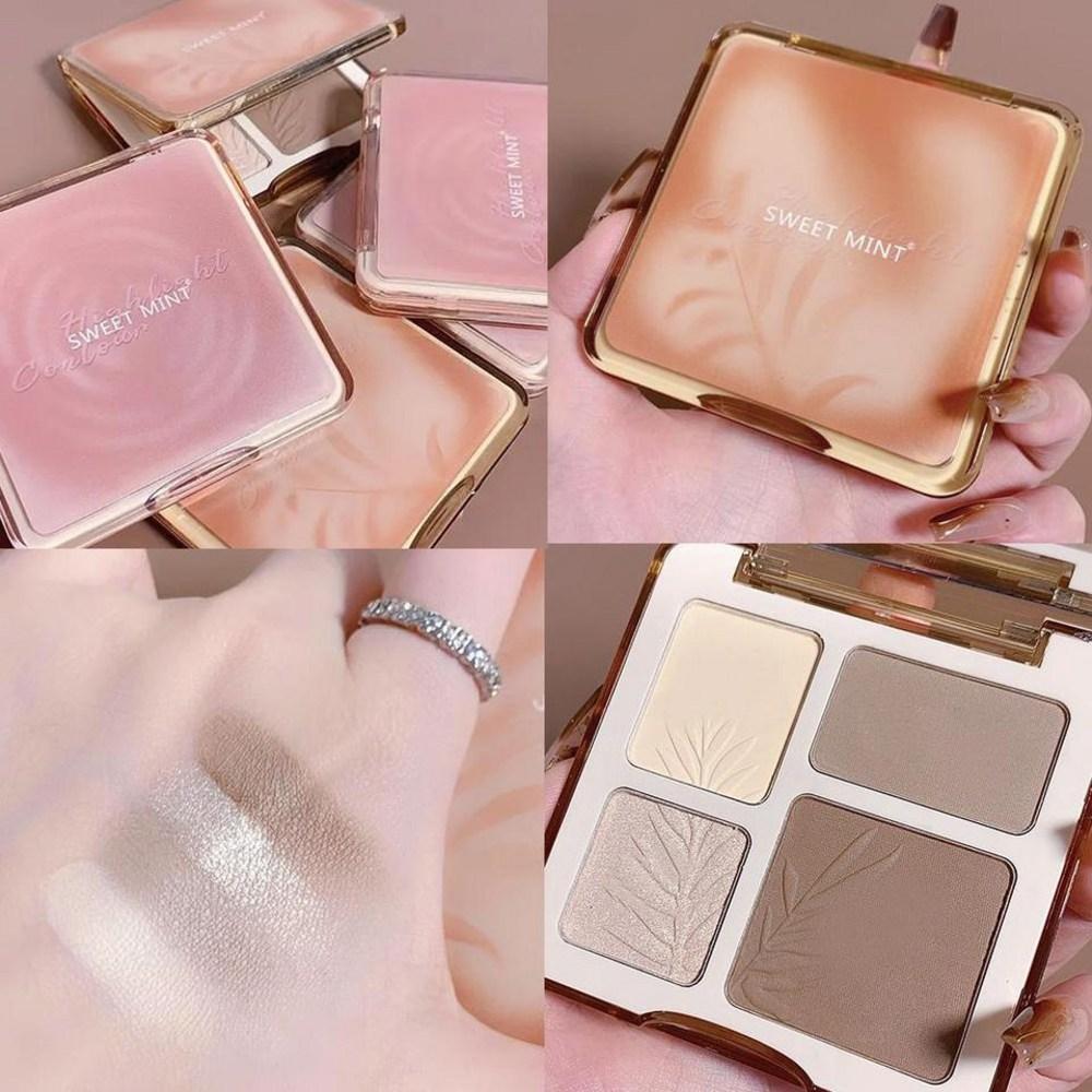 Powder Highlighter Bronzer Palette Contour Shading Contouring Face Matte Cosmetics Facial Makeup 4 Colors