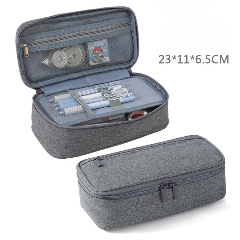 Large Pencil Case, Big Capacity Pencil Pouch Stationery Pen Bag, Storage High Capacity Bag Pouch Holder Box Organizer серый