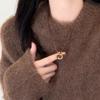 Autumn and winter tiger's eye stone leather rope pull necklace female Merad Yadan long sweater chain simple and fashionable collarbone chain