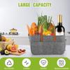 Felt Storage Bins Large Portable Market Basket With Shoulder Strap Home & Kitchen Organization For Foraging Food Family Picnic