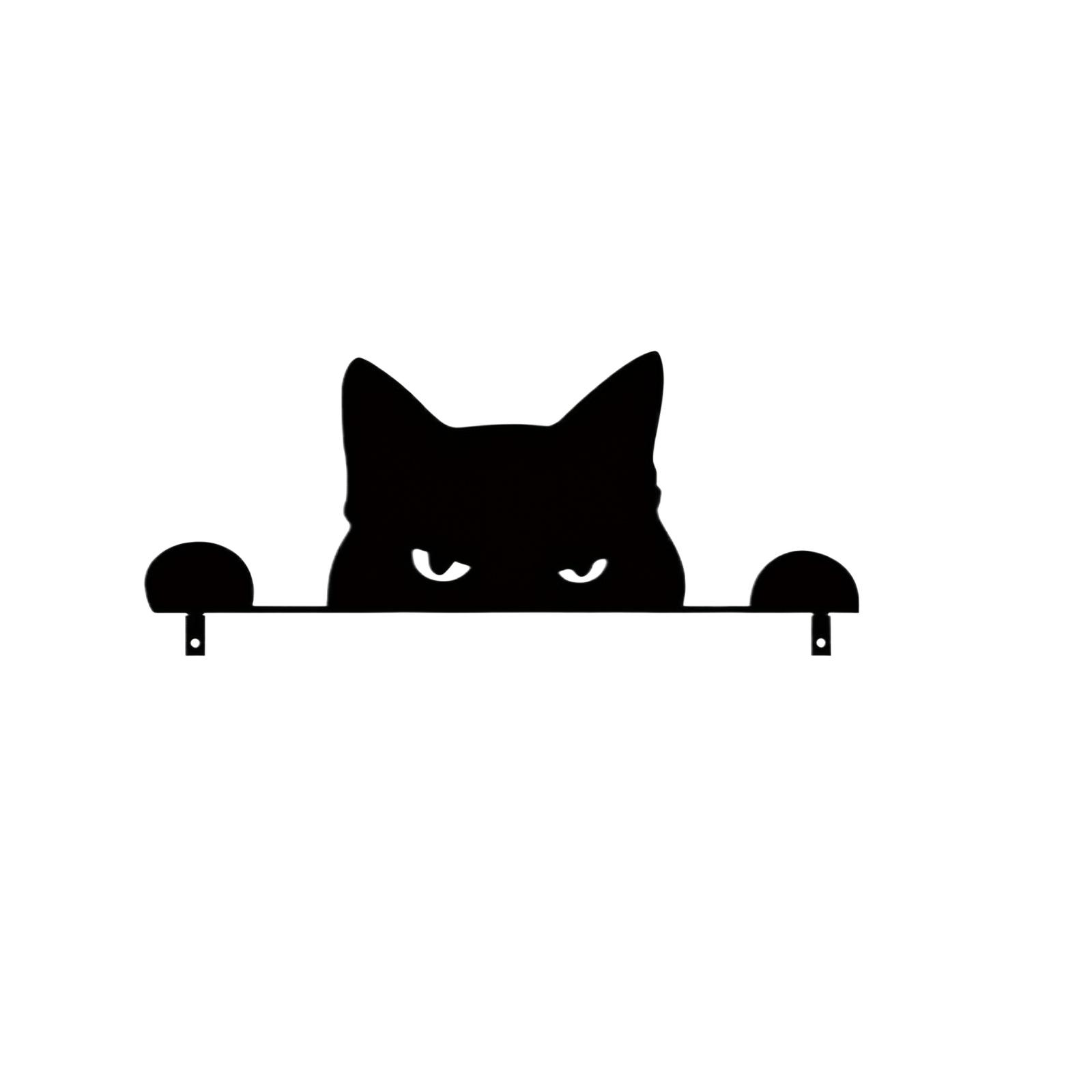 

Metal Wall Art Decor Cat Silhouette Rust Effect Iron Craft Creative Peeking Cat Design Metal Wall Hanging Decoration KY A68 one size чёрный