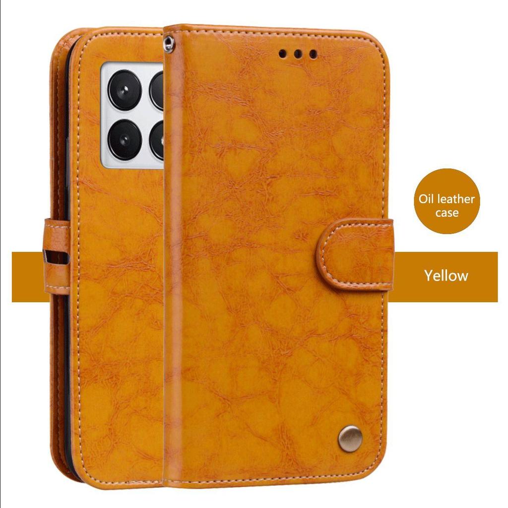 Vintage Crazy Horse Texture PU Leather Flip Wallet Phone Case for Xiaomi POCO F8 Pro Card Holder Kickstand Shockproof Protective Cover