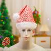 Sequin Plush Trim Santa Hat Christmas Holiday Party Costume Accessory Festive Headwear for Seasonal Celebrations and Events