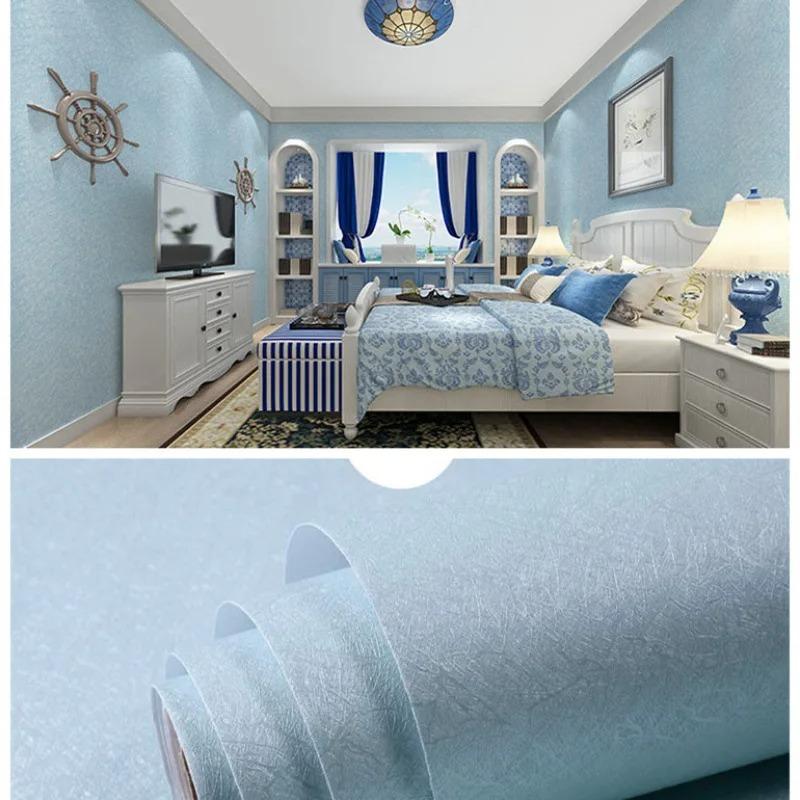 Simple Solid Color Silk Self-adhesive Wallpaper Living Room Bedroom Background Wall Moisture-proof Decoration Wall Stickers Home