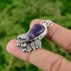 Pear Lepidolite Gemstone White Topaz 925 Sterling Silver Bezel Mother Pendant