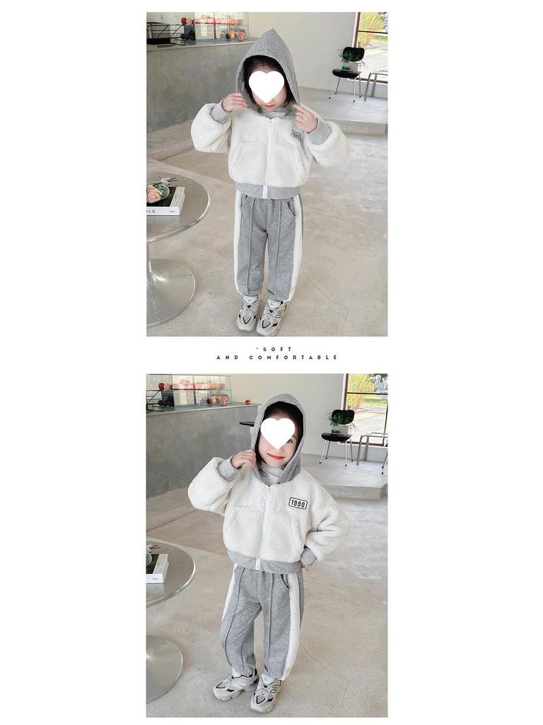 2025 Kapuzen-Fleece-Cardigan-Set für Mädchen - Kuschelige Herbst-/Wintermode