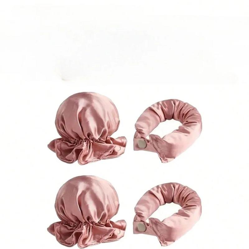 2/4/6Pcs Satin Heatless Curling Set Overnight Curl Blowout Rods Soft Hair Curlers To Sleep In Bun Bons Heatless Curls Bonnet Cap