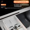 Fit For LYNK & Co 900 Car Specialized Wireless Charging Pad Center Console Film Silicone Mat Interior Modification