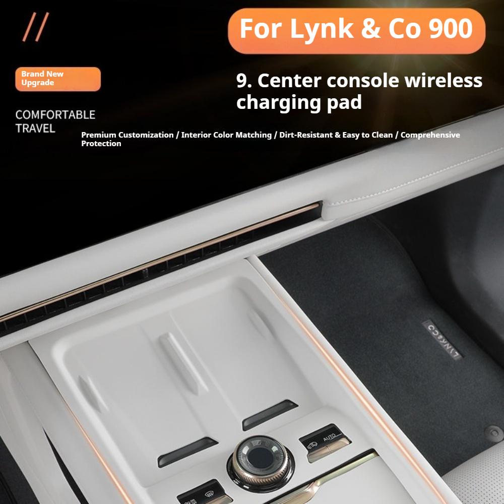 Fit For LYNK & Co 900 Car Specialized Wireless Charging Pad Center Console Film Silicone Mat Interior Modification
