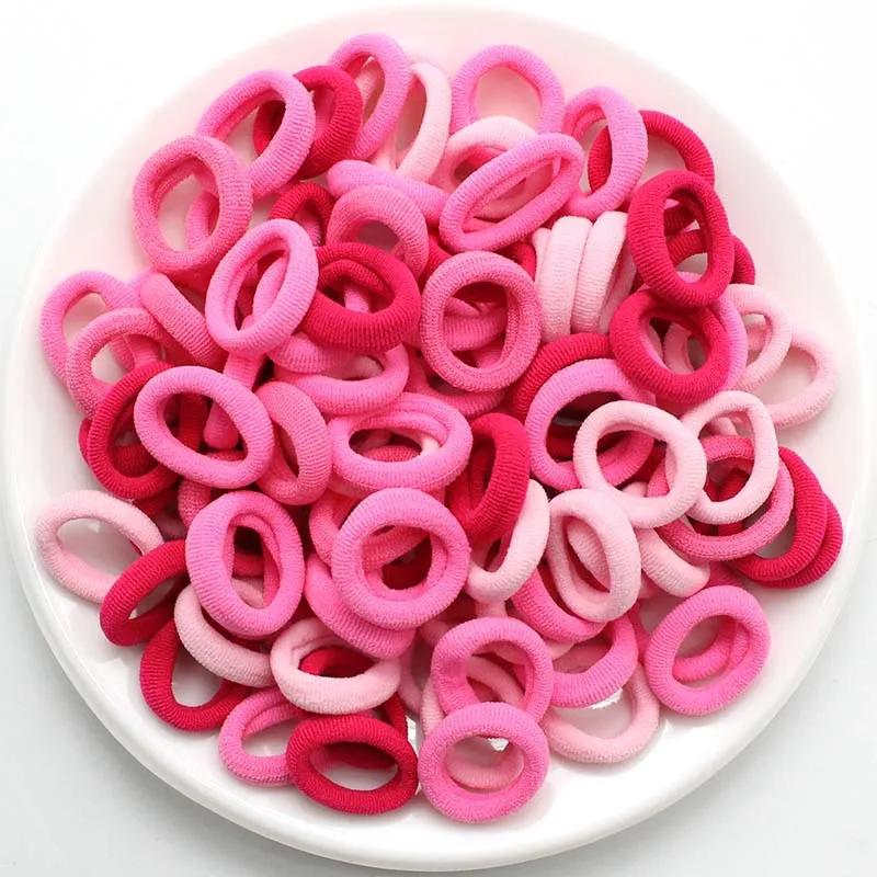 100PCS/Set Women Girls Basic Hair Bands Simple Solid Colors Elastic Headband Hair Ropes Ties Hair Accessories Ponytail Holder