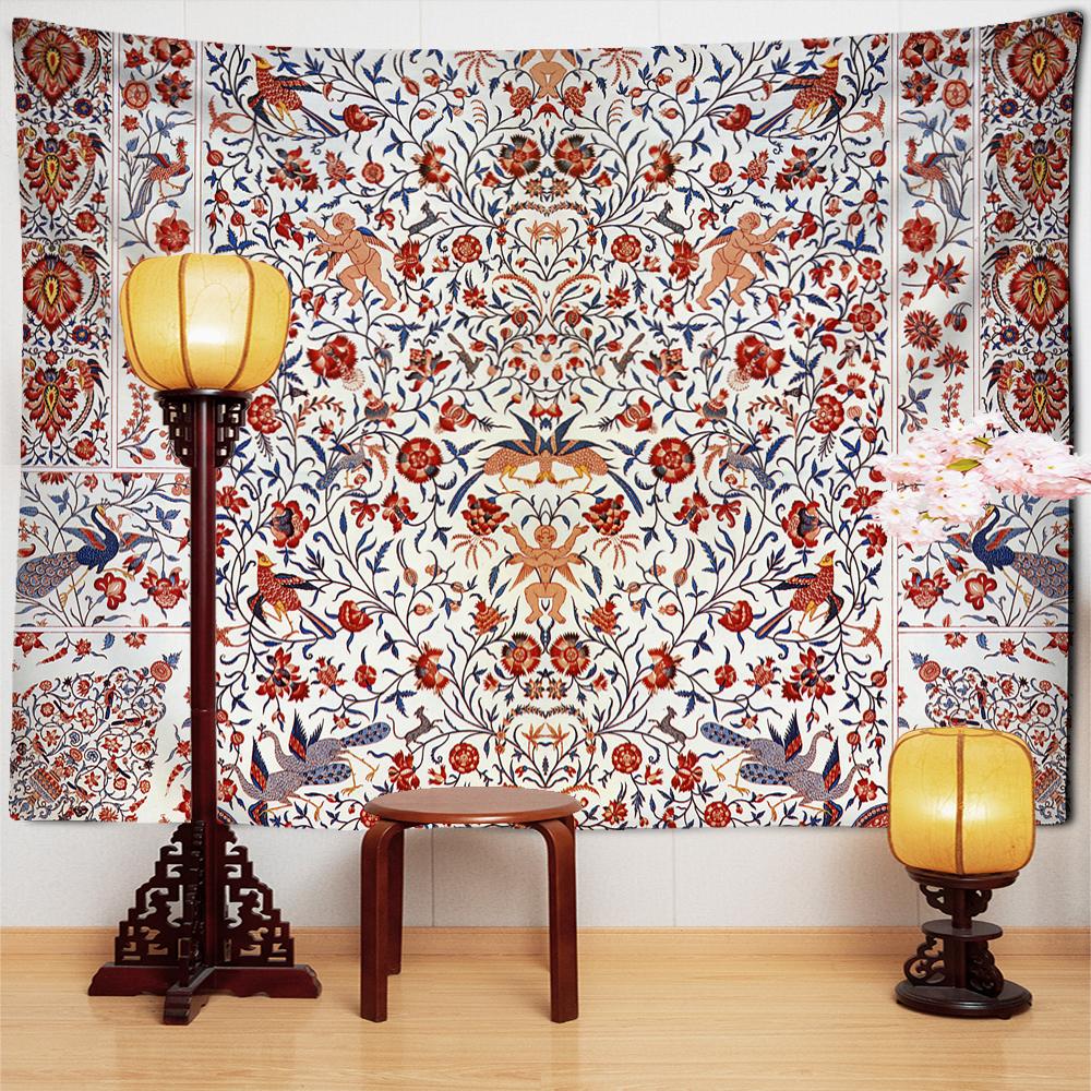 Kids European Palace Mural Tapestry Wall Hanging Psychedelic Tapez Hippie Aesthetics Room Bedroom Decor