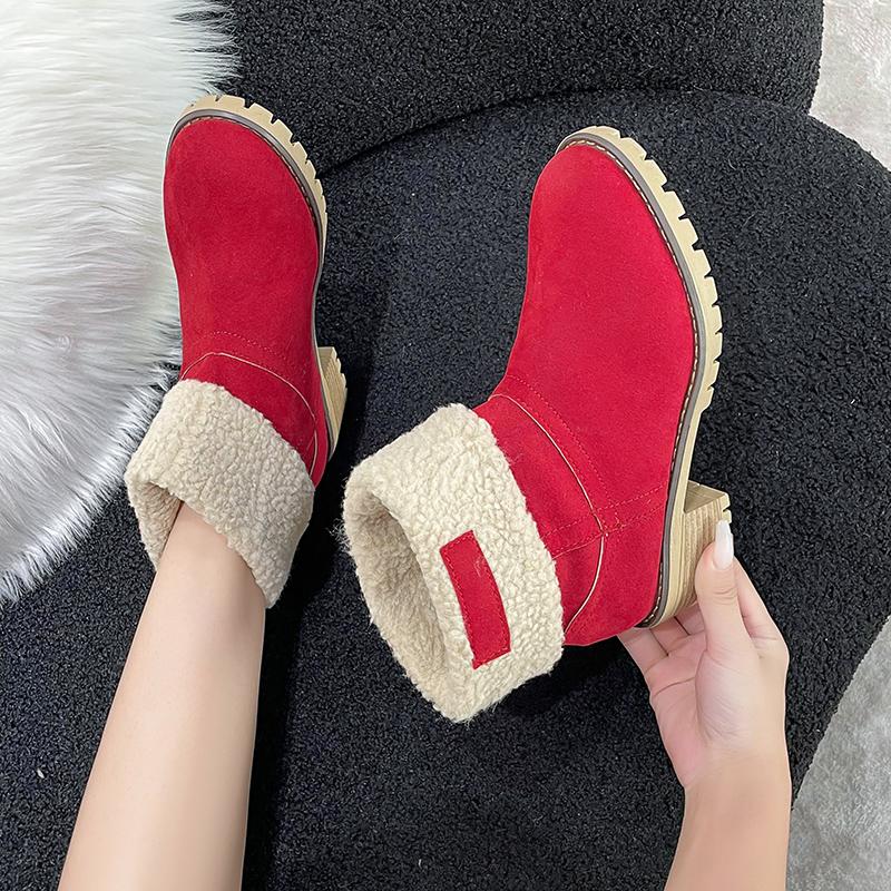 Fashion Winter Women Snow Boots New Keep Warm Fur Booties Retro Luxury Comfort Ankle Boots Women Platform High Heels Cotton Shoes Women