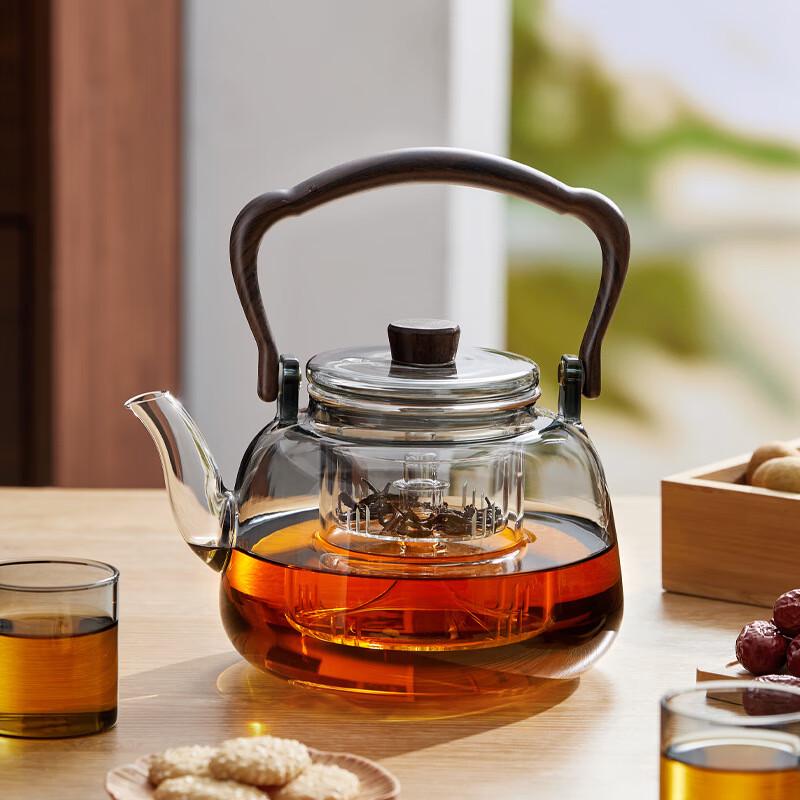 Transparent Glass Teapot with Swing Handle