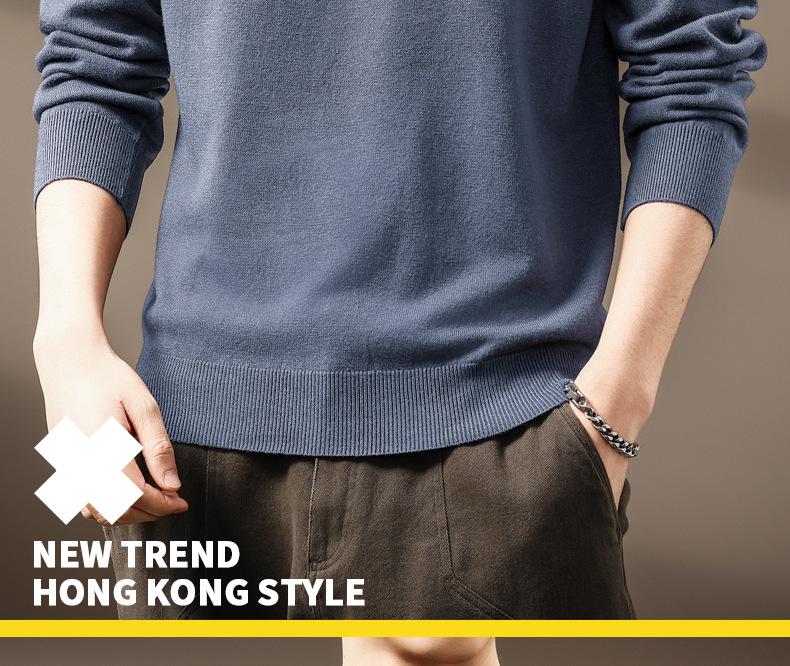 Pull en Maille Douce Couleur Unie Haut de Gamme pour Homme - Hiver Décontracté Col Rond