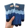 Warm Kids Winter Gloves Coldproof Full Finger Children Mittens Thicken Candy Color Knitted Gloves for 6-14 Years Old