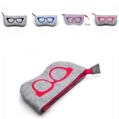 New Storage Portable Sunglasses Case Eye Glasses Bag Felt Box Zipper Pouch