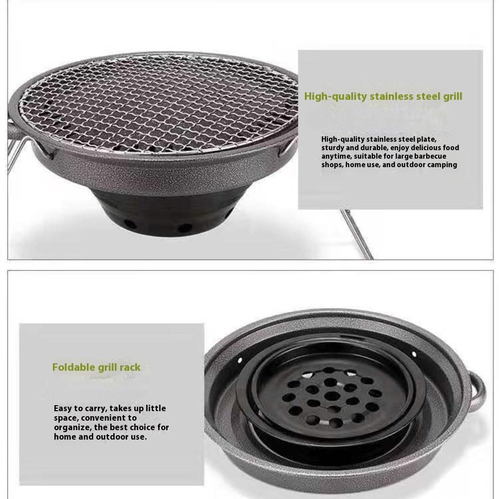 KOSUN Outdoor Barbecue Stove Indoor Charcoal Fire Round Thick BBQ Stove Picnic Barbecue Stove Camping Bracket Barbecue Stove
