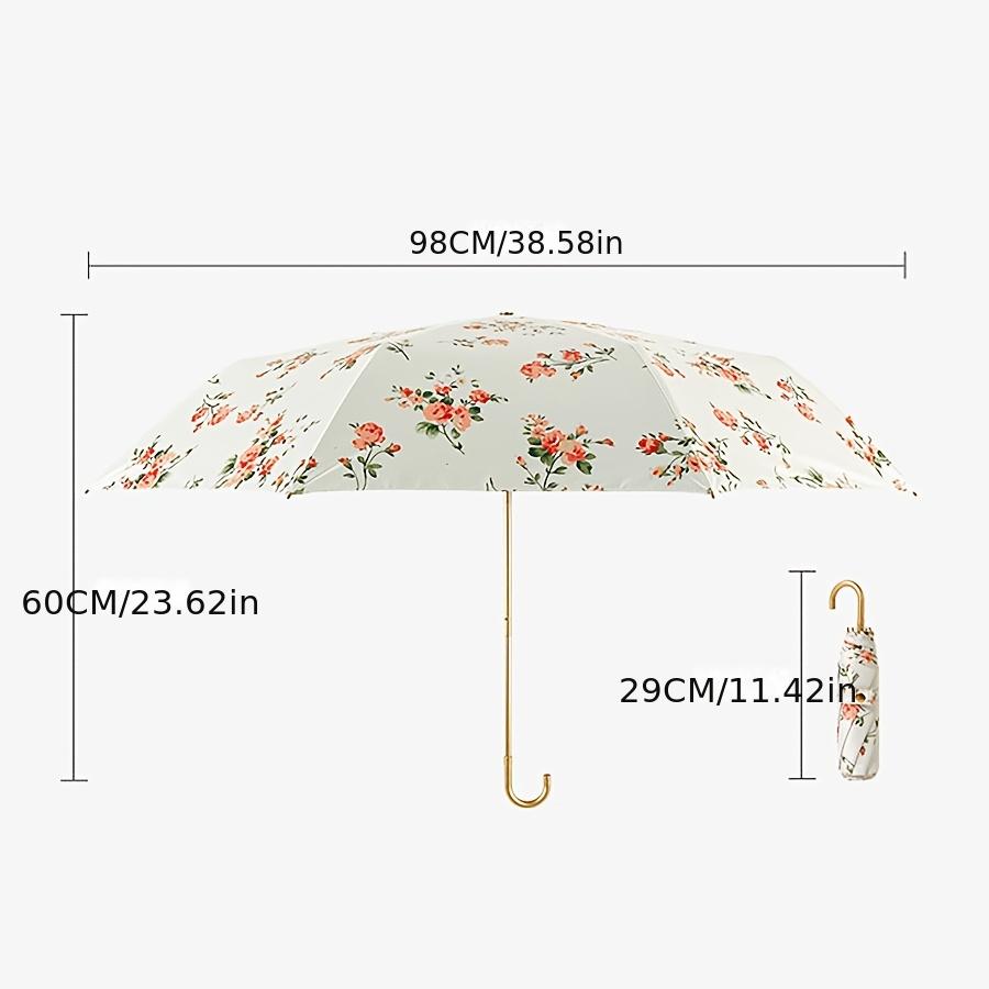 Floral Anti UV Mini Umbrella Compact Folding Parasol Sunshade Portable Sun Rain Umbrellas for Women Girls