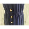 Summer Solid Colour Mid-length Dress Sexy Waist Halter Dress Plus Size Dresses  for Women