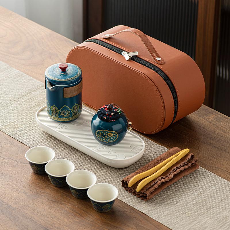 Travel Tea Set Small Set Outdoor Kung Fu Tea Set Teapot Portable