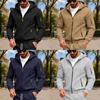 Mens Casual Hoodie With Zipper Pockets And Fleece Lining For Winter Comfort
