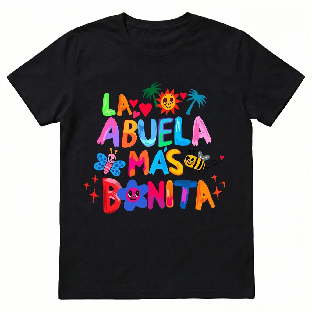 La Abvela Mas B0nita, Abvela Latina Grandmother Graphic Pure Fabric Casual Crew
