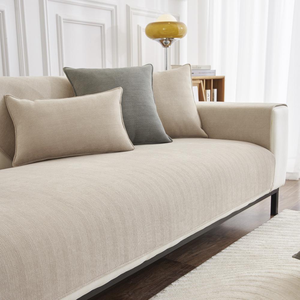 

Herringbone Chenille Sofa Cushion, All-Season Non-Slip Cover Cloth Leather Sofa Cover New Seat Cushion Backrest 70*70cm