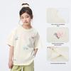 Xiaoyinman Girls' 3D Flower Round Neck Short-Sleeve T-Shirt