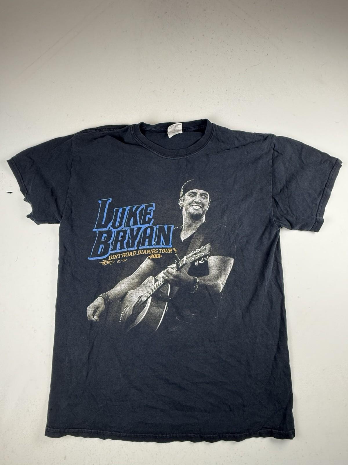 Luke Bryan 2013 Tour Country Music Singer Graphic Print Black T-Shirt Medium Unisex T-Shirt XXL