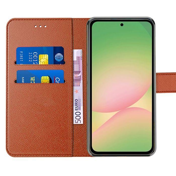 Protective Case - BOOLING - Samsung Galaxy A56 5G - Synthetic Leather - Shockproof - Brown