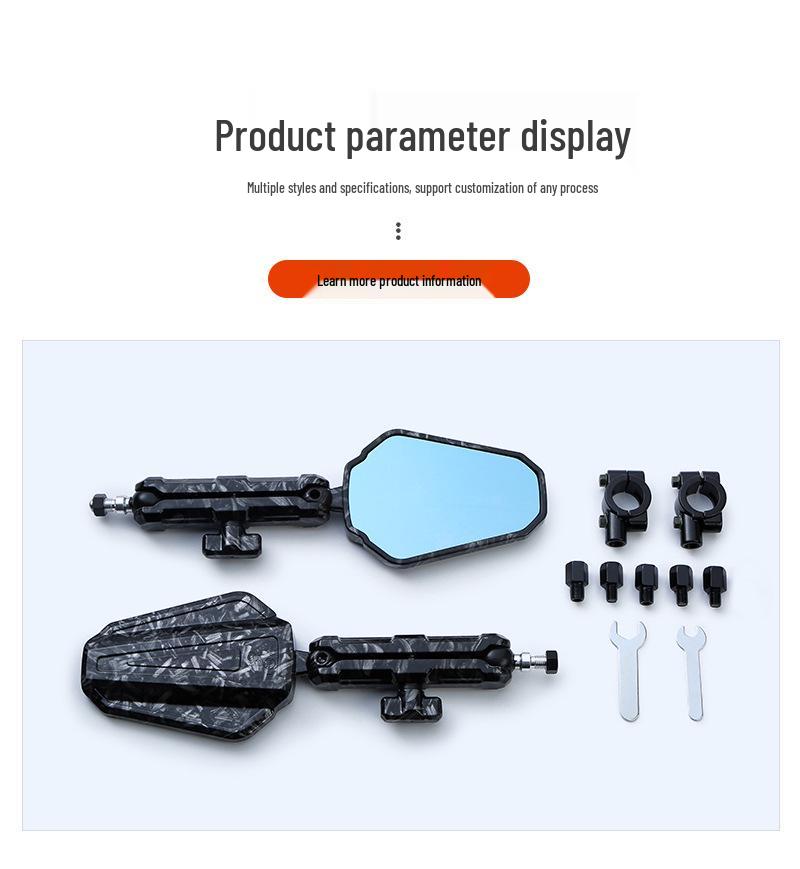 Kelong RX Off-road ADV Motorcycle Foldable Adjustable Reflective Rearview Mirror with Blue Tint